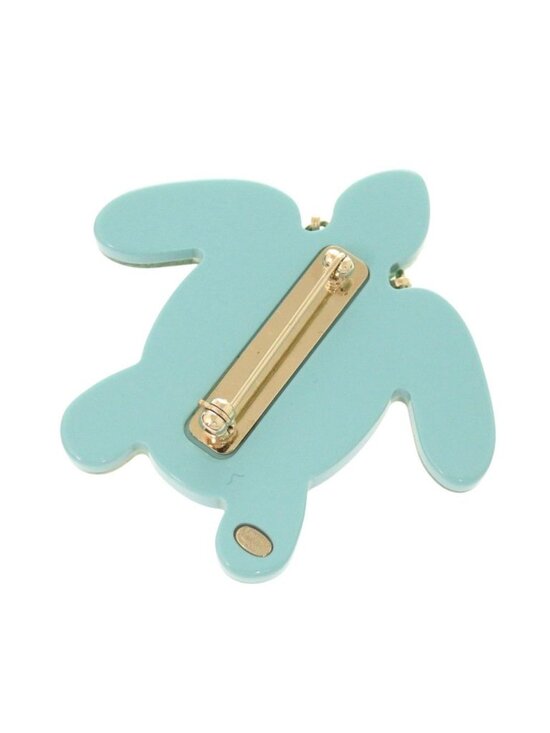 Coco CHANEL Paris 1950 Chanel Turtle Motif Plastic Green Brooch